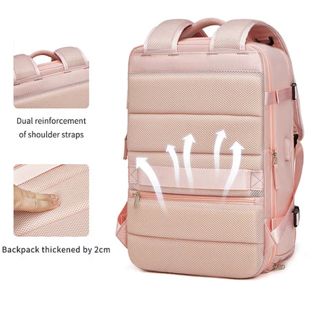 35L Travel Backpack Women Laptop Business Backpacks Multifunctional USB Charging Mochila School Luggage Bag with Shoes Pocket